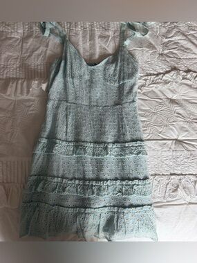 Lost + Wander Light Blue Eyelet Smocked Sundress